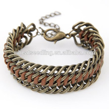 Latest design ladies punk heavy alloy chain copper bracelet